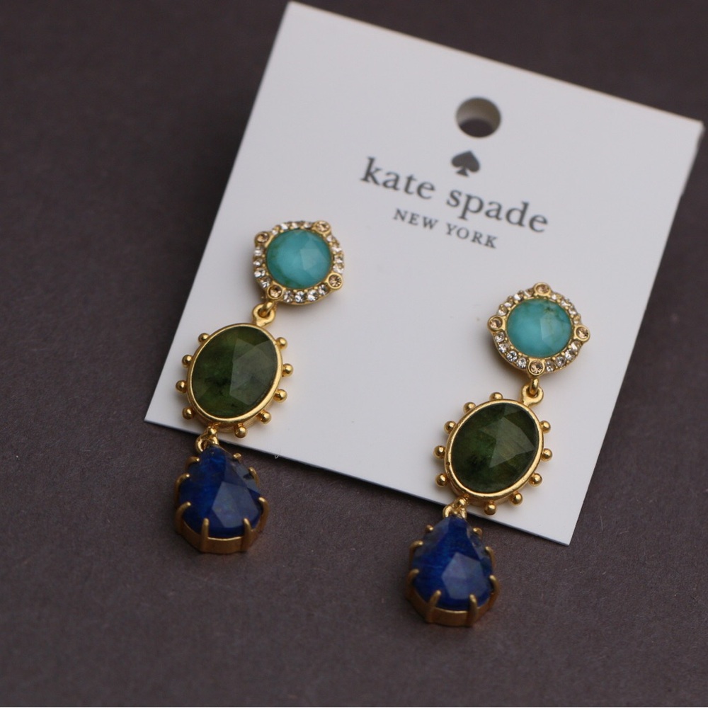 Kate Spade Triple Crystal Earrings - Picture 2 of 3